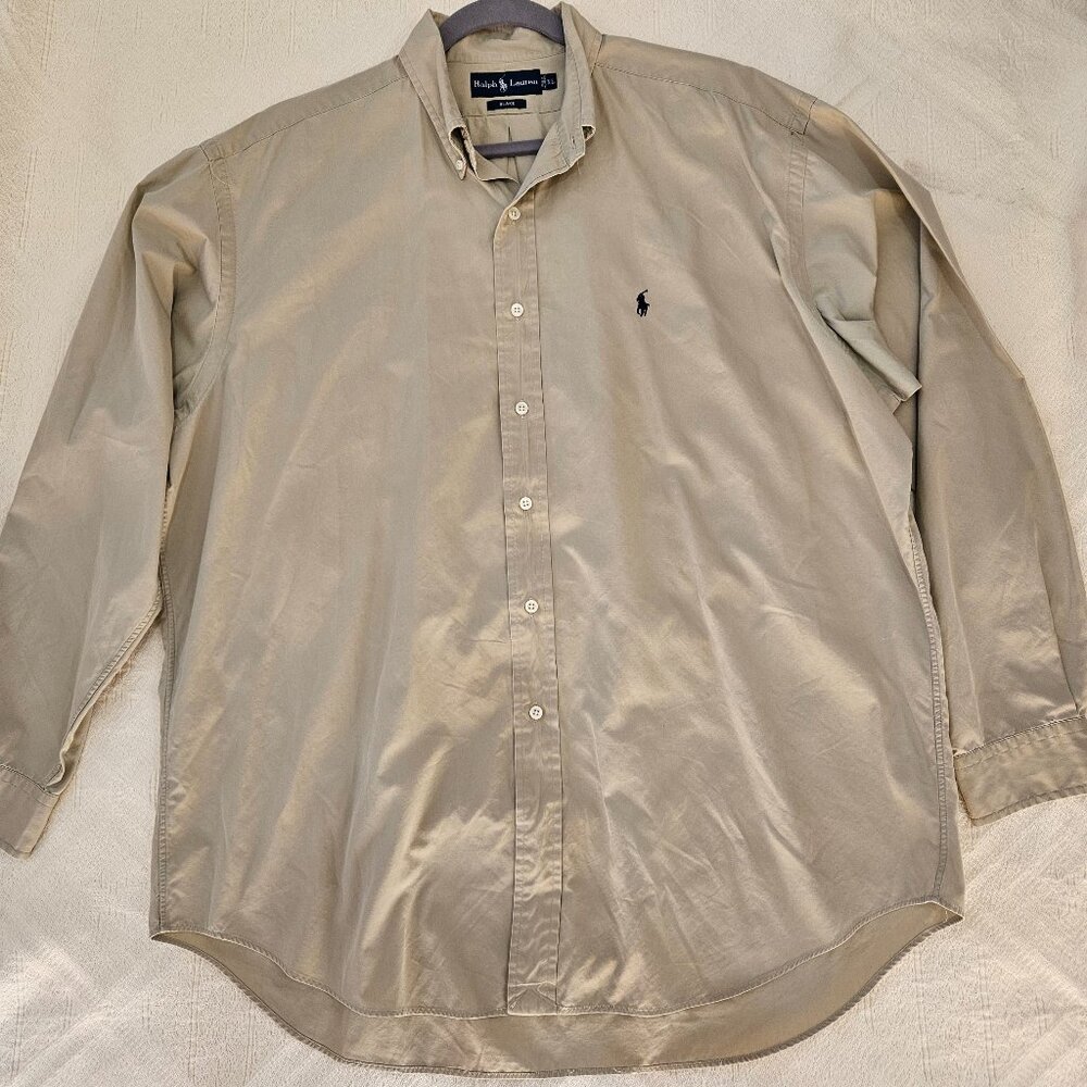 Polo Ralph Lauren Blake Oxford Shirt XL Beige Relaxed Pony Logo